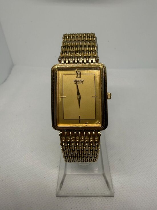 Seiko Other - Vintage 1980s Seiko 9020-5119 Gold-Tone Tank Rectangle Ultra-Thin Quartz Watch